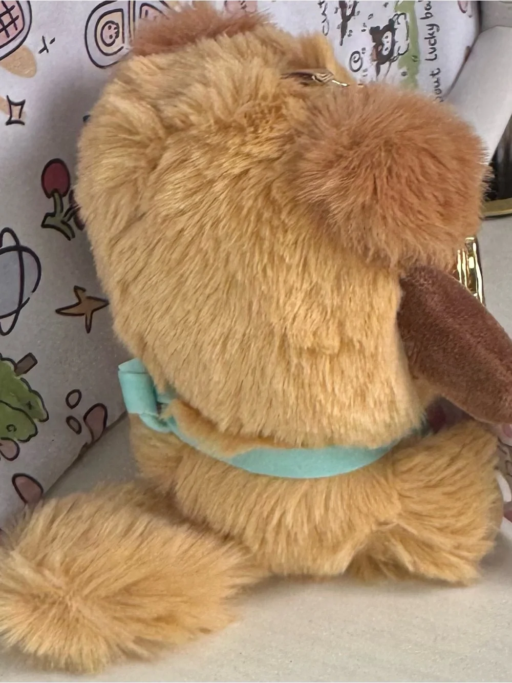 Plush Pochaco in Brown Bear (?) Suit Costume Keychain